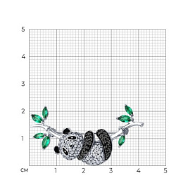 Брошь SOKOLOV - Серебро 925, Фианит, Эмаль (арт. 94040345)
