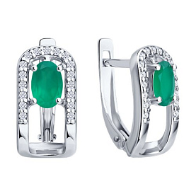 Серьги SOKOLOV - Серебро 925, Агат, Фианит (арт. 92023276)