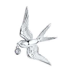 Брошь SOKOLOV - Серебро 925, Фианит (арт. 94040267)