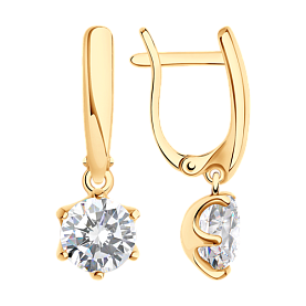 Серьги SOKOLOV - Серебро 925, Фианит (арт. 93020649)