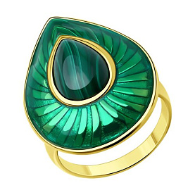 Кольцо Diamant - Серебро 925, Малахит, Эмаль (арт. 93-310-01688-1)