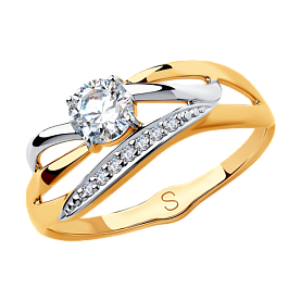 Кольцо SOKOLOV - Золото 375, Фианит (арт. 018239-4)
