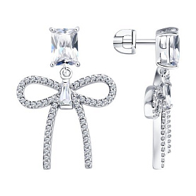 Серьги SOKOLOV - Серебро 925, Горный хрусталь, Фианит (арт. 92025418)