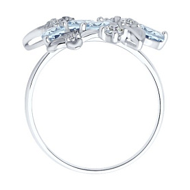 Кольцо Diamant - Серебро 925, Топаз, Фианит (арт. 94-310-02061-3)