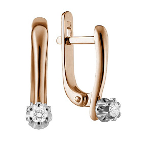 Серьги РИНГО - Золото 585, Бриллиант (арт. Зс-2674)