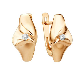 Серьги ЮФ Династия - Золото 585, Фианит (арт. 016772-1100)