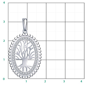 Подвеска Атолл - Серебро 925, Фианит (арт. 50334-925)