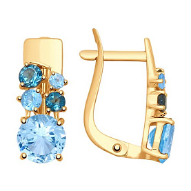 Серьги SOKOLOV - Золото 375, Топаз, Топаз лондон (арт. 37725295)