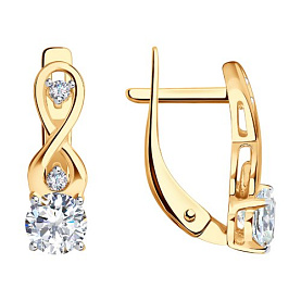 Серьги SOKOLOV - Золото 585, Фианит (арт. 027147)