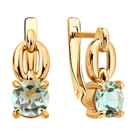 Серьги Diamant - Золото 585, Празиолит (арт. 51-320-02936-3)