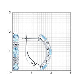 Серьги SOKOLOV - Серебро 925, Топаз, Фианит (арт. 92021430)