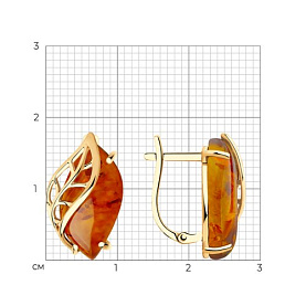 Серьги SOKOLOV - Золото 375, Янтарь (арт. 37726839)