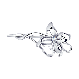 Брошь SOKOLOV - Серебро 925, Фианит (арт. 94040026)