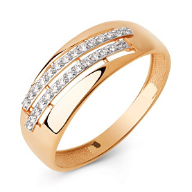 Кольцо ЮФ Династия - Золото 585, Фианит (арт. 025411-1102)