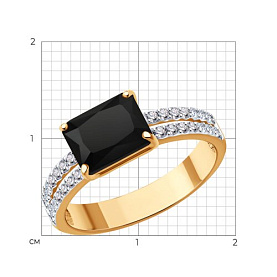 Кольцо SOKOLOV - Золото 585, Агат, Фианит (арт. 716427)