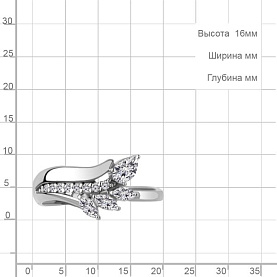 Кольцо Аквамарин - Серебро 925, Фианит (арт. 600111А.5)