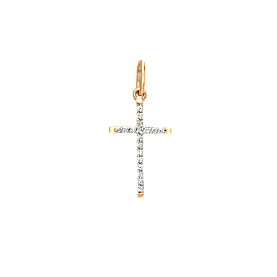 Подвеска ЮФ Династия - Золото 585, Фианит (арт. 100078-1102)