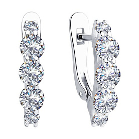 Серьги SOKOLOV - Серебро 925, Фианит (арт. 94023498)