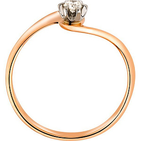 Кольцо РИНГО - Золото 585, Бриллиант (арт. Зк-7452)