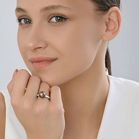 Кольцо Diamant - Серебро 925, Жемчуг синтетический, Фианит (арт. 94-110-00090-1)