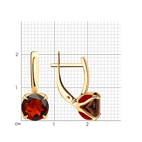 Серьги Diamant - Золото 585, Гранат, Эмаль (арт. 51-320-02058-3)