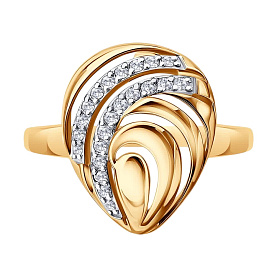 Кольцо SOKOLOV - Золото 585, Фианит (арт. 019843)