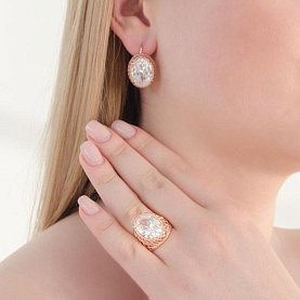 Серьги Красная пресня - Серебро 925, Фианит (арт. 3387613)