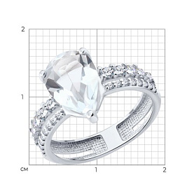 Кольцо SOKOLOV - Серебро 925, Горный хрусталь, Фианит (арт. 92014876)
