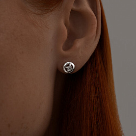 Серьги SOKOLOV - Серебро 925, Бриллиант, Бриллиант голубой, Бриллиант коньячный (арт. 87020053)