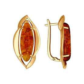 Серьги SOKOLOV - Серебро 925, Янтарь пресс. (арт. 83020032)