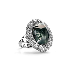 Кольцо Дар - Серебро 925, Агат, Фианит (арт. К-5191рк411900)