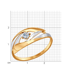 Кольцо SOKOLOV - Золото 375, Фианит (арт. 017236-4)