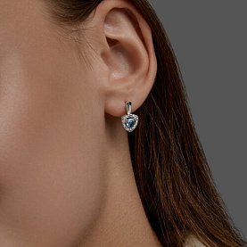 Серьги SOKOLOV - Серебро 925, Топаз, Фианит (арт. 92025337)