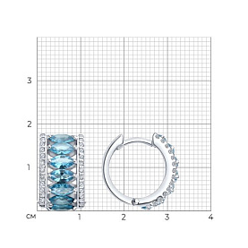 Серьги Diamant - Серебро 925, Синтетический топаз Лонд, Фианит (арт. 94-320-02192-1)