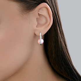 Серьги Diamant - Серебро 925, Жемчуг синтетический (арт. 94-120-00099-1)