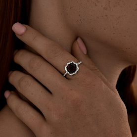 Кольцо SOKOLOV - Серебро 925, Синтетический ситалл , Фианит (арт. 92014327)