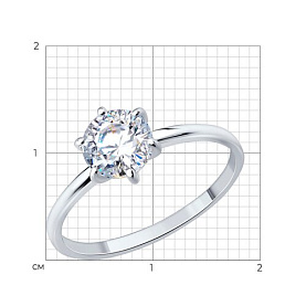 Кольцо SOKOLOV - Серебро 925, Бриллианит (арт. 94014937)