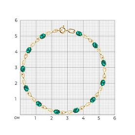 Браслет SOKOLOV - Золото 585, Синтетический изумруд (арт. 750570)