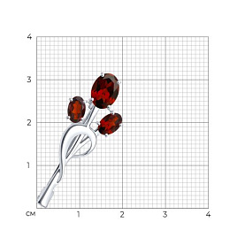 Брошь Diamant - Серебро 925, Гранат (арт. 94-340-01165-2)