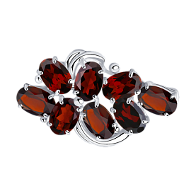 Брошь SOKOLOV - Серебро 925, Гранат (арт. 92040030)
