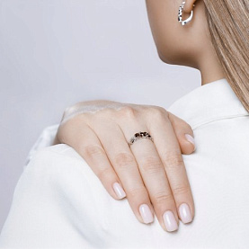 Кольцо SOKOLOV - Серебро 925, Гранат, Фианит (арт. 92011594)