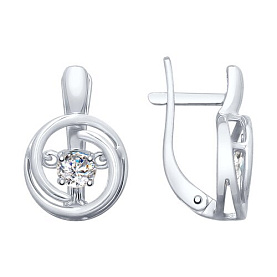 Серьги SOKOLOV - Серебро 925, Фианит (арт. 94023006)