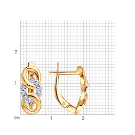 Серьги SOKOLOV - Золото 585, Фианит (арт. 0200896)