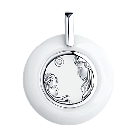 Подвеска Diamant - Серебро 925, Керамика, Фианит (арт. 94-130-00572-1)