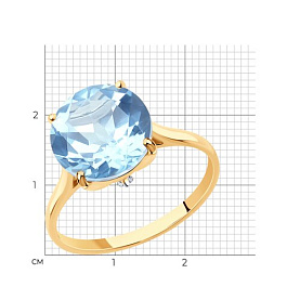 Кольцо SOKOLOV - Золото 585, Топаз, Фианит (арт. 716174)