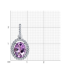 Подвеска Diamant - Серебро 925, Аметист, Фианит (арт. 94-330-01999-2)