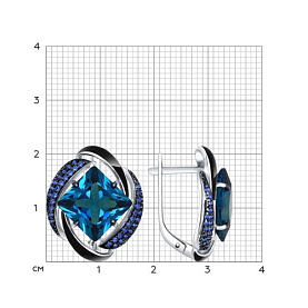 Серьги SOKOLOV - Серебро 925, Синтетический ситалл , Фианит, Эмаль (арт. 92021453)