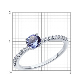 Кольцо SOKOLOV - Серебро 925, Синтетический ситалл , Фианит (арт. 92014510)