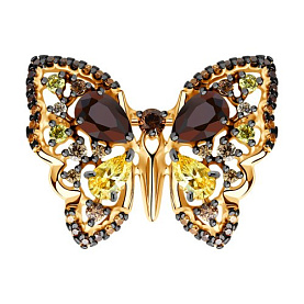 Брошь SOKOLOV - Серебро 925, Фианит (арт. 93040020)