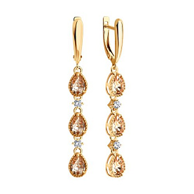 Серьги SOKOLOV - Серебро 925, Swarovski , Фианит (арт. 93022413)